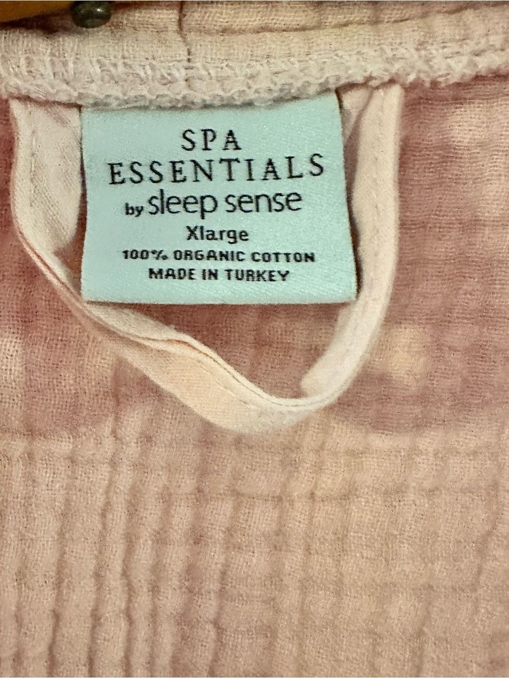SPA Essentials by Sleep sense Sz XL Bathrobe Houserobe 100%  Organic Cotton - Picture 3 of 9